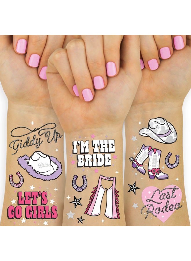 xo, Fetti Last Rodeo Temporary Tattoos - 48 Glitter Styles | Giddy Up Bach Party Decoration, Cowgirl, Bridesmaid Favor, Bride to Be Gift + Bridal Shower Supplies - Image 1