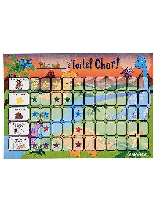 Amonev Dinosaur Toilet Training Reward Chart And Potty Training Reward Chart For Boys And Girls Toddlers Twin Pack With 225 Star Stickers Included - Image 3