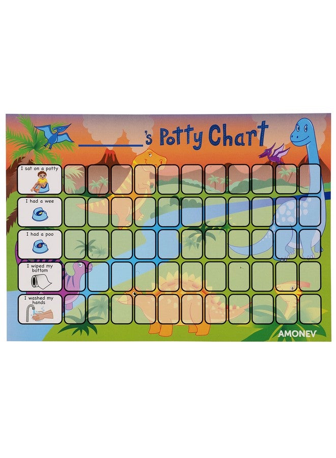 Amonev Dinosaur Toilet Training Reward Chart And Potty Training Reward Chart For Boys And Girls Toddlers Twin Pack With 225 Star Stickers Included - Image 4