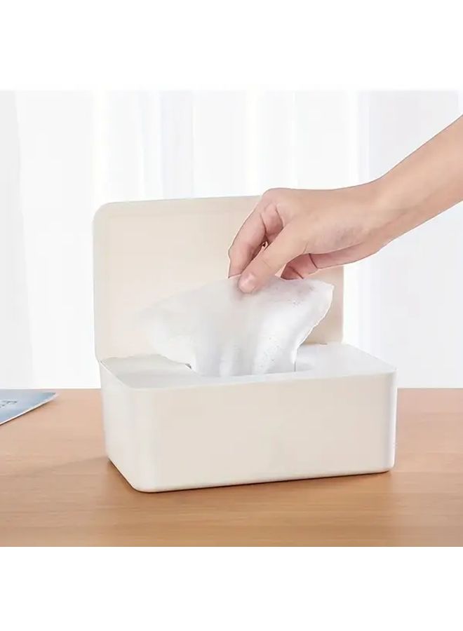 White Sealed Wet Tissue Box Dustproof Desktop Tissue Holder - Image 4