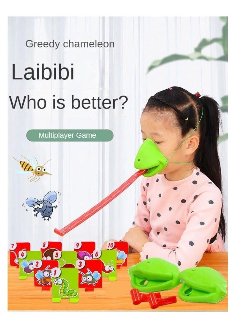 NIBEMINENT - Frog Tongue Game with Blowing air Two Pack Insect Cardboard Included, Multiplayer - Image 1