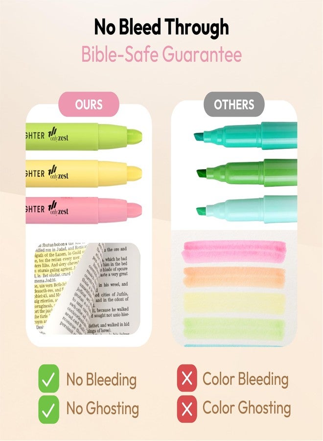 Only Zest 10 Pack Bible Safe Highlighters - Pastel Color, Wax Highlighters No Bleed, Scripture Markers for Journaling, Study Accessories and School Supplies - Image 3