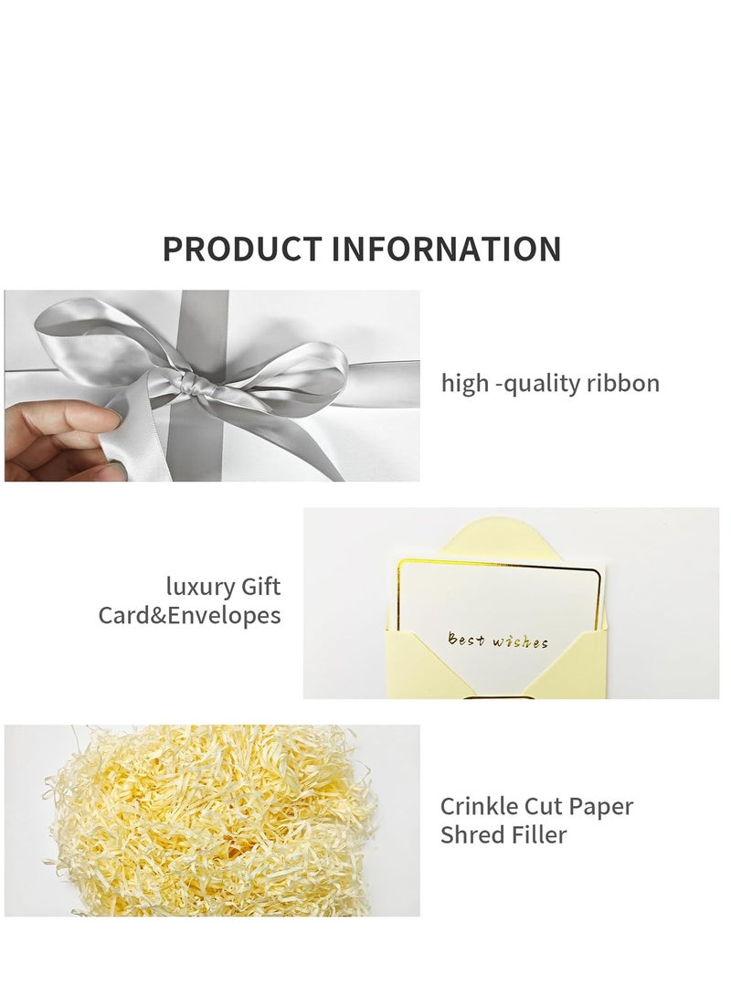 جوسكوين صندوق هدايا كبير 12x12x10 بوصة، صناديق هدايا بيضاء للهدايا، صندوق هدايا عيد ميلاد، للتغليف، عيد الحب، عيد الأم، الذكرى السنوية. - Image 3