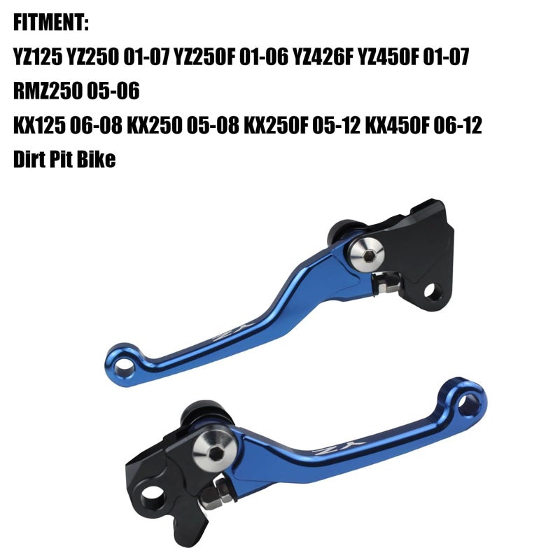 Adsspro Motorcycle Foldable Brake Clutch Lever Handle CNC Aluminum for YZ125 YZ250 0107 YZ250F 0106 YZ426F YZ450F 0107 RMZ250 0506 KX125 0608 KX250 0508 KX250F 0512 KX450F 0612 Dirt Pit Bike - Image 4