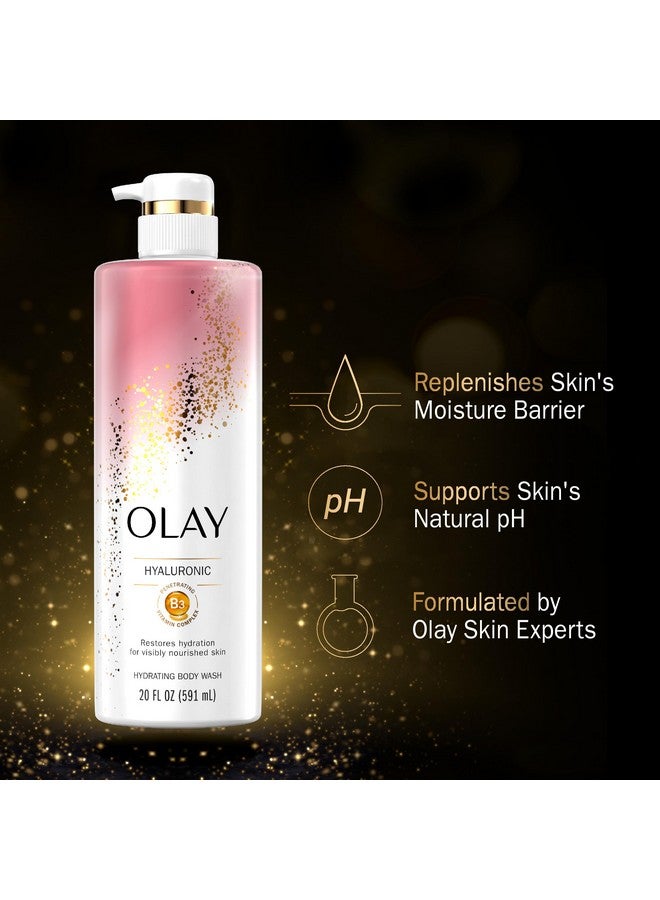 غسول الجسم أولاي المنظف والمغذي للنساء مع حمض الهيالورونيك ومركب فيتامين ب3، ترطيب يدوم طويلاً، 20 أونصة سائلة (عبوة من 4 قطع) - Image 2