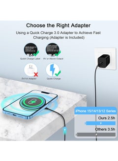 General Wireless Charger Samsung Fast Charging Pad for Samsung Galaxy S24/S23 Ultra/S22/S21/Z Flip 6 5,15W Wireless Charging Station Charger Mat with QC Adapter for Google Pixel 9 8a 7a 8 7 Pro 6,iPhone 15 14  - Image 3