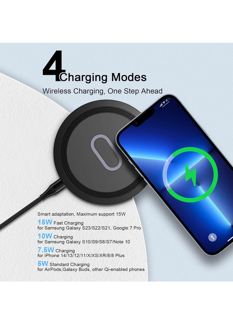 General - Wireless Charger Samsung Fast Charging Pad for Samsung Galaxy S24/S23 Ultra/S22/S21/Z Flip 6 5,15W Wireless Charging Station Charger Mat with QC Adapter for Google Pixel 9 8a 7a 8 7 Pro 6,iPhone 15 14 - Image 1