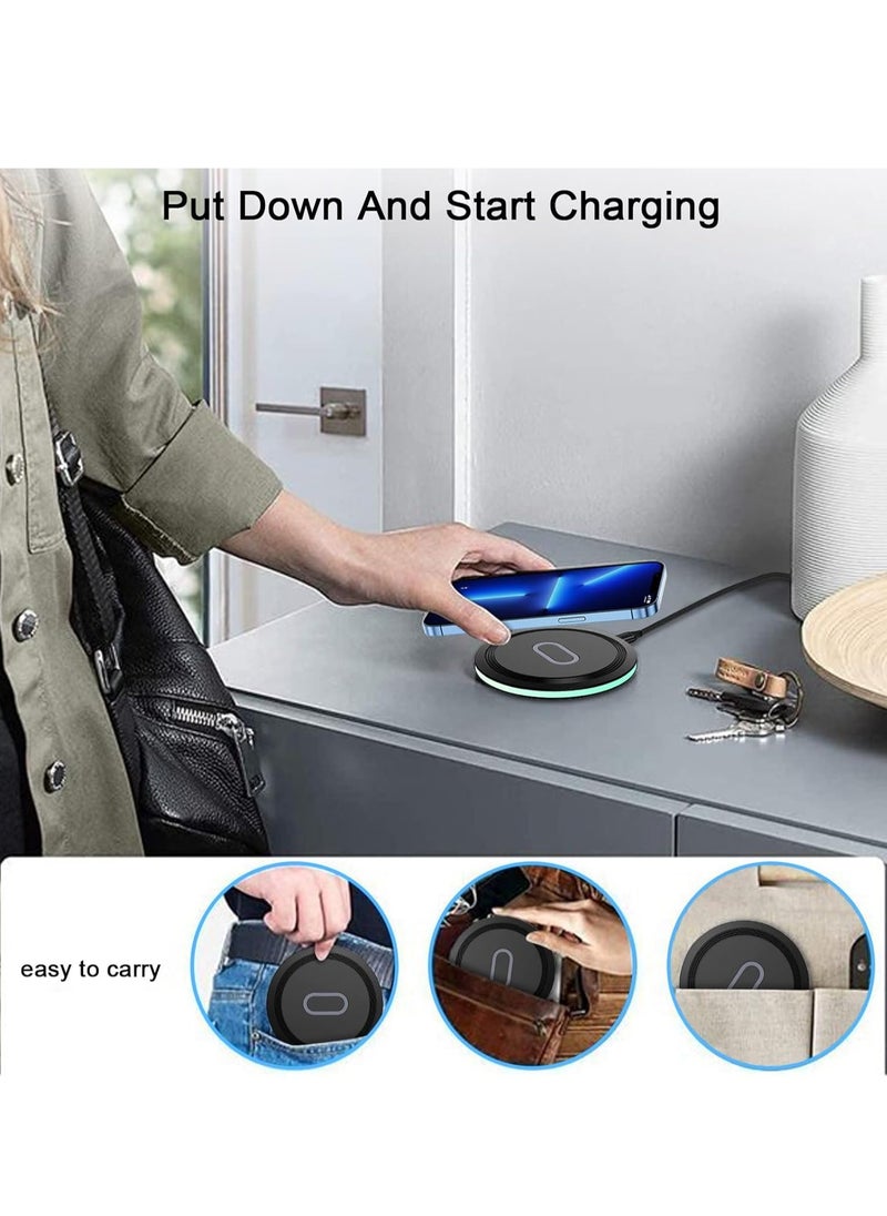 General - Wireless Charger Samsung Fast Charging Pad for Samsung Galaxy S24/S23 Ultra/S22/S21/Z Flip 6 5,15W Wireless Charging Station Charger Mat with QC Adapter for Google Pixel 9 8a 7a 8 7 Pro 6,iPhone 15 14 - Image 1