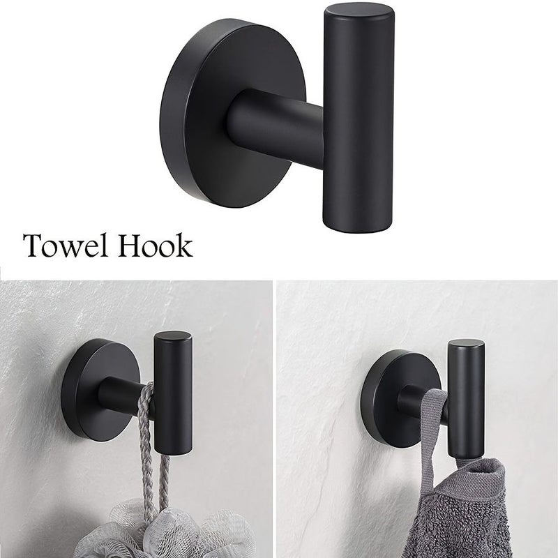 6 Piece Stainless Steel Bathroom Accessory Set Towel Bar Toilet Paper Holder Hook - Image 5