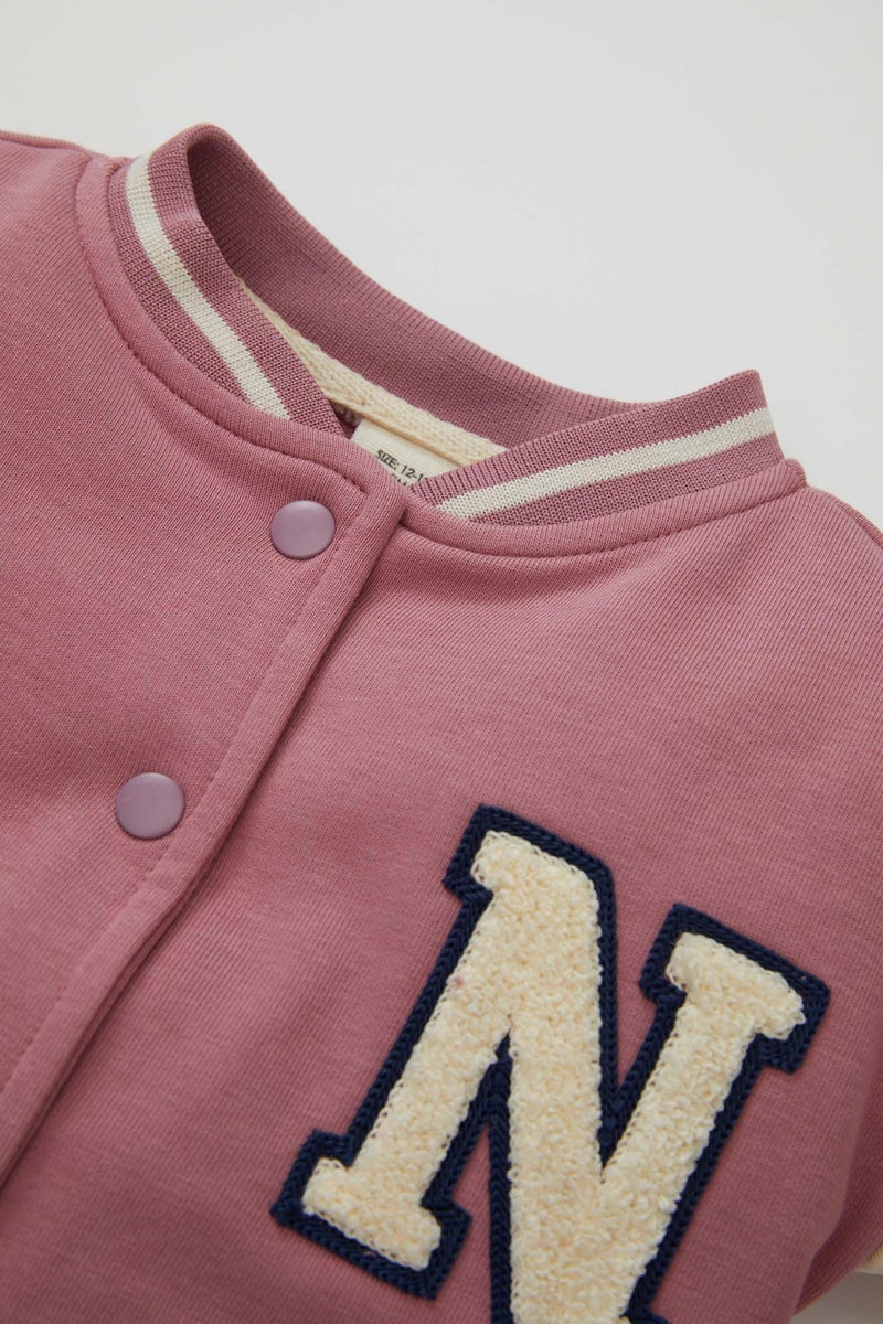 DeFacto Baby Girl College Collar Bomber Jacket - Image 4