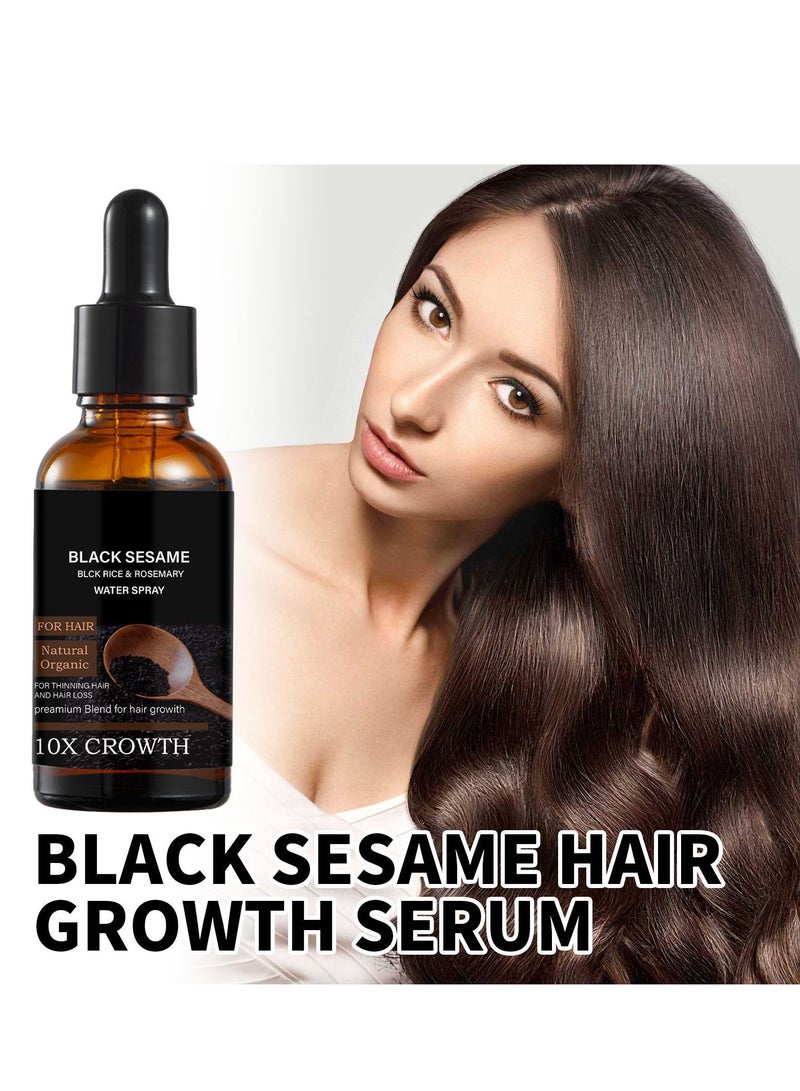 إيلهو زيت السمسم الأسود لنمو الشعر، رذاذ ماء الأرز الأسود وإكليل الجبل، سيروم السمسم الأسود لنمو الشعر 10X، زيت نمو الشعر بزيت الخروع الأسود، بذور السمسم 30 مل - Image 5