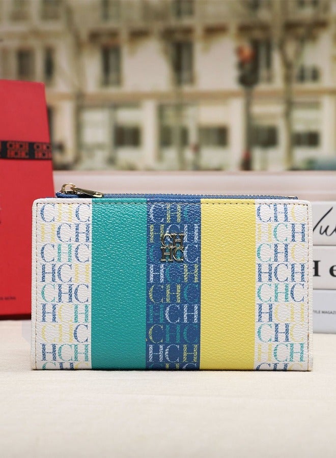 Women's Cartoon Printing Long Wallet Retro Classic Wallet PVC Material Fashion Simple Large Capacity Bags