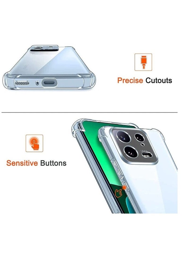 Houmt Xiaomi 13 Pro Clear Case Zero Fingerprints Anti-scratch Back Cover Slim and Soft Bumper TPU Full Coverage Drop Proof for Xiaomi 13 Pro  - Image 3