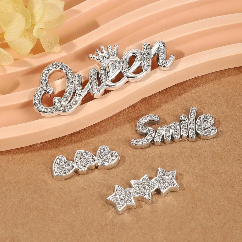 BKKrit Croc charms Bling Jibbitz for Crocs Designer Shoes Accessories for Women Girls Teens Bling Chain Shoes Charms Butterfly Flower Jewelry Decorations for Clog Shoes Decoration, Silver - Image 2
