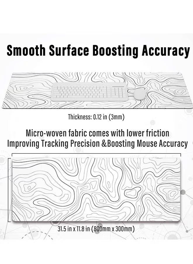 لوحة ماوس مقاومة للماء للألعاب – لوحة ماوس كبيرة ممتدة مانعة للانزلاق للاعبين، سطح دقيق، تصميم متين، لوحة ماوس لأجهزة الكمبيوتر المحمولة للألعاب، لوحة ماوس كبيرة للمكتب، لوحة مفاتيح الكمبيوتر الشخصي مانعة للانزلاق 800 * 300 * 3 مم، سماكة أكبر، حصيرة مطاطية للطاولة، حواف مصممة للماوس ولوحة المفاتيح، للألعاب في المنزل والمكتب. - Image 4