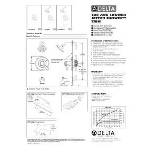 Delta Faucet T17T038-SS Lahara Tempassure 17T Series Valve Trim Only, Stainless - Image 4