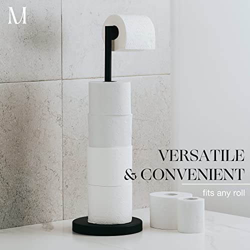 Marmolux Acc - Free Standing Toilet Paper Holder 1pc - Bathroom Storage for 4 Rolls of Tissue Modern Stainless Steel Matte Black Toilet Paper Holder. - Tp Holder Stand - Image 5