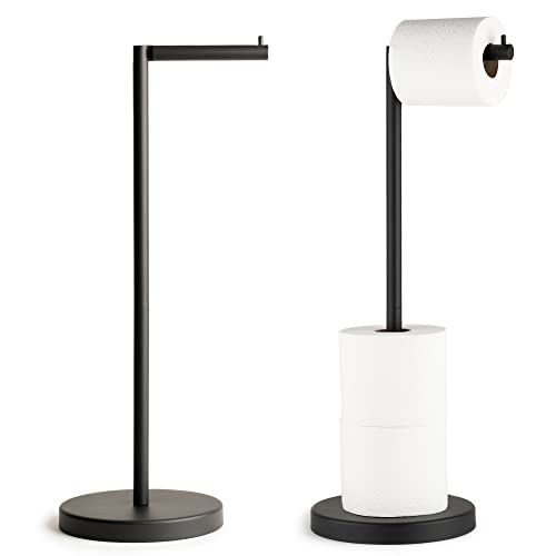 Marmolux Acc - Free Standing Toilet Paper Holder 1pc - Bathroom Storage for 4 Rolls of Tissue Modern Stainless Steel Matte Black Toilet Paper Holder. - Tp Holder Stand - Image 1