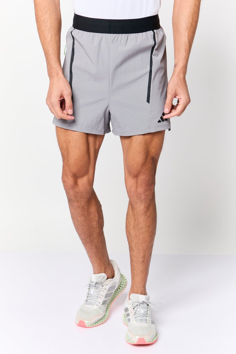 Adidas Men Sportswear Fit 2 In 1 Brand Logo Training Shorts, Grey - Image 1