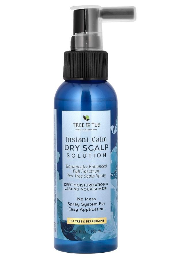 Tree to Tub Instant Calm Dry Scalp Solution Tea Tree & Peppermint 3.4 fl oz (100 ml)