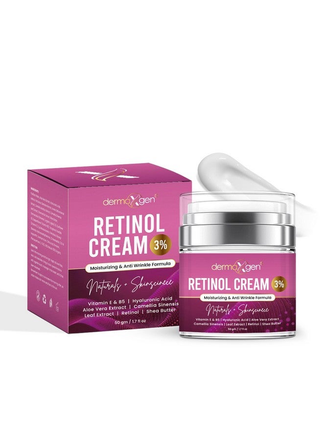 dermaxgen Retinol Cream - 3% (Percent) Retinol Cream For Face With Hyaluronic Acid - Anti-Aging Face Cream For Fine Lines And Wrinkles - Hydrating Face Moisturizer With Shea Butter, Aloe Vera - Image 1