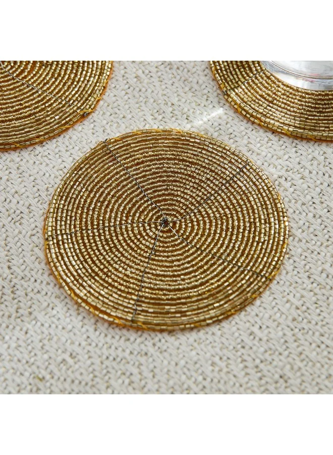 Home Box Blaze Beaded 4-Piece Coaster Set 10 X 10 Cm