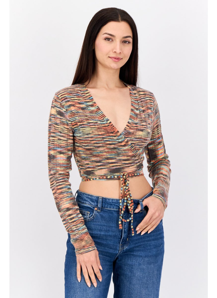 NIA Women Knitted Long Sleeve Cardigan, Multicolor  - Image 1