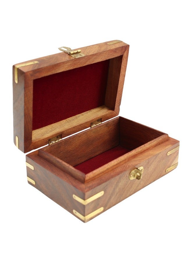 ITOS365 Handmade Wooden Jewellery Box for Women Jewel Organizer Hand Carved Carvings Gift Items, 6 x 4 inches - Image 3