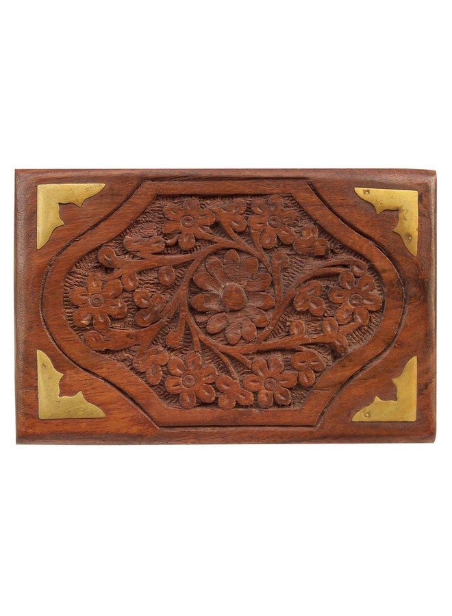 ITOS365 Handmade Wooden Jewellery Box for Women Jewel Organizer Hand Carved Carvings Gift Items, 6 x 4 inches - Image 5