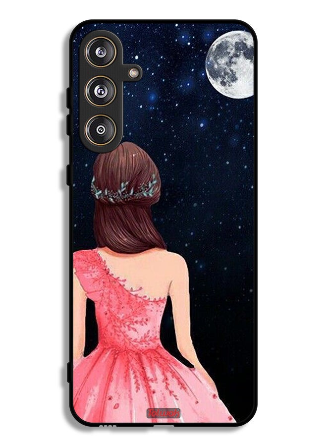 Tolwak Samsung Galaxy F55 5G Protective Case Cover Girl And Moon Art - Image 1