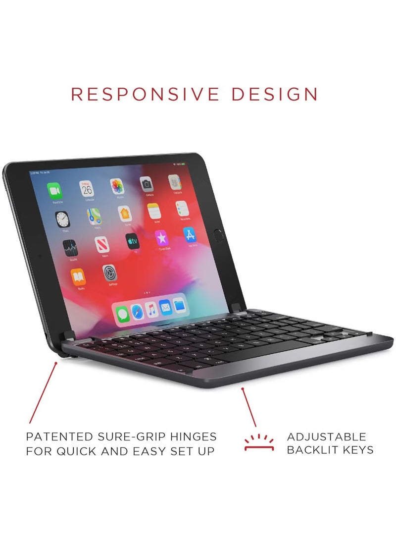 Brydge - Brydge 7.9 Keyboard Compatible with iPad Mini 4th and 5th Generation | Aluminum | Wireless | Rotating Hinges | 180 Degree Viewing (Space Gray) - Image 1