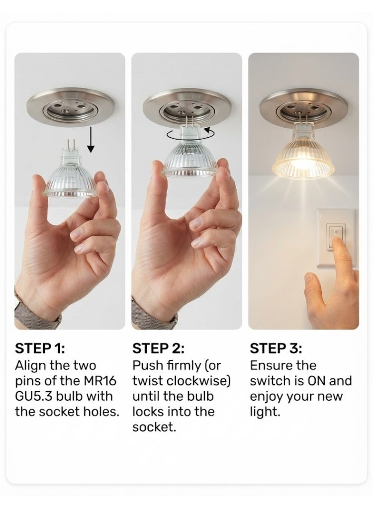 Osram Circular Dimmable Long Lasting Lifespan illumination Entrance, Kitchen,Restaurents Track & Recessed Halogen Bulb (Pack Of 5) - 12V 50W (MR16) - Yellow - Image 2