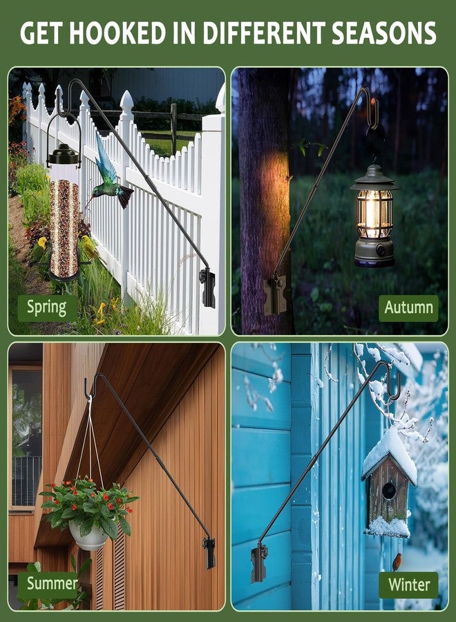 HOBITSTARX Wall Mount Heavy Duty Deck Hook-28 Inch Extended Reach Plant Hangers Outdoor -Bird Feeder Hanger for Deck Railing-Fence Plant Bracket Hooks for Hanging Hummingbird Feeders,Lanterns, More - Image 5
