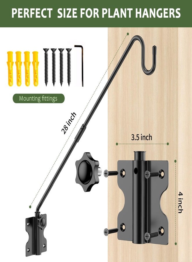 HOBITSTARX Wall Mount Heavy Duty Deck Hook-28 Inch Extended Reach Plant Hangers Outdoor -Bird Feeder Hanger for Deck Railing-Fence Plant Bracket Hooks for Hanging Hummingbird Feeders,Lanterns, More - Image 4