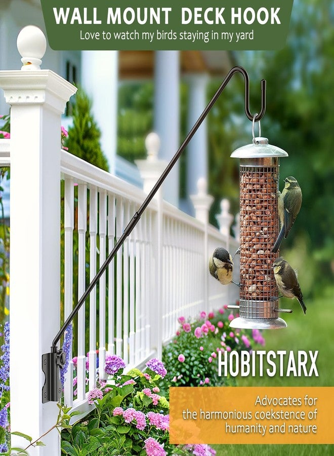 HOBITSTARX Wall Mount Heavy Duty Deck Hook-28 Inch Extended Reach Plant Hangers Outdoor -Bird Feeder Hanger for Deck Railing-Fence Plant Bracket Hooks for Hanging Hummingbird Feeders,Lanterns, More - Image 3