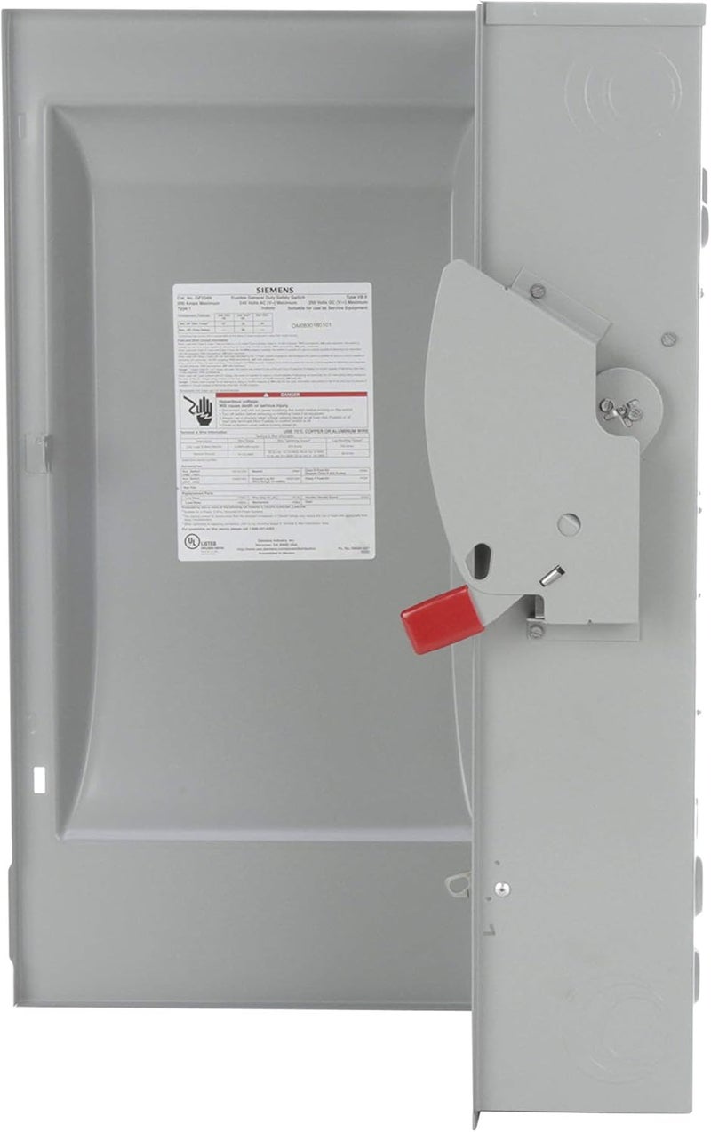 SIEMENS GF224N 200 Amp 2 Pole 240Volt 3 Wire Fused General Duty Indoor Rated - Image 3