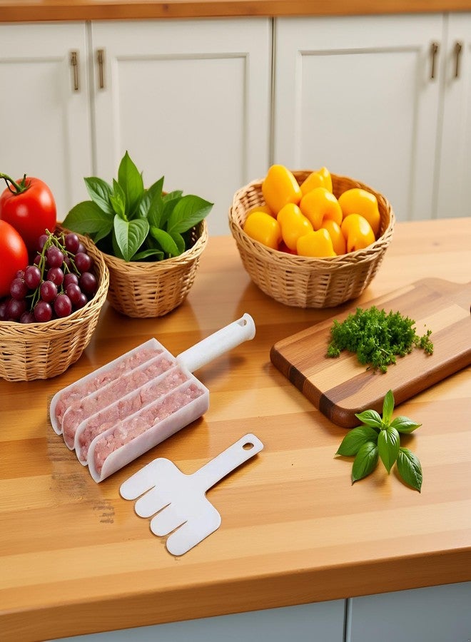 Zhuluck White Creative Kitchen Triple Meatball Maker, Meat Ball Scoop with Cutting Spade Ball Maker, None-Stick Meatball Maker Melon Ballers Fruit and Vegetable Tools Kitchen Utensils and Gadgets - Image 4