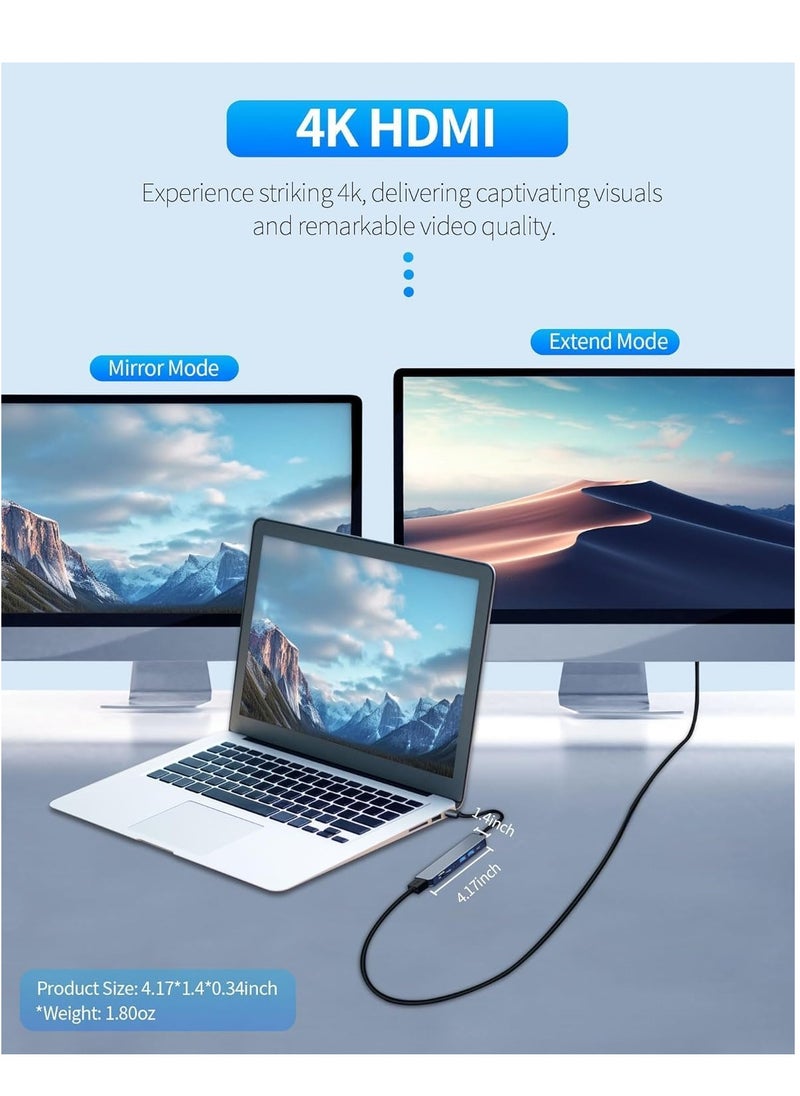 ELTRAZONE 7-in-1 USB C Hub Docking Station with 4K HDMI, 100W PD, 3 USB Ports (1 USB-C & 2 USB 3.0), TF/SD Card Reader – Perfect for MacBook, Dell, HP, ASUS, Steam Deck, and More  - Image 4