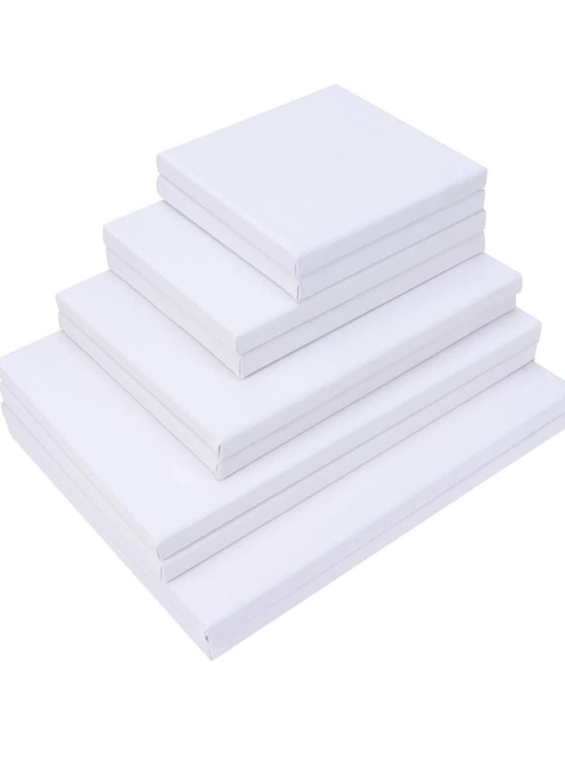 Terabyte Stretched White Blank Canvas Artist Canvas Board Wood Painting Panel Boards for DIY Drawing 10 Pcs - Image 1