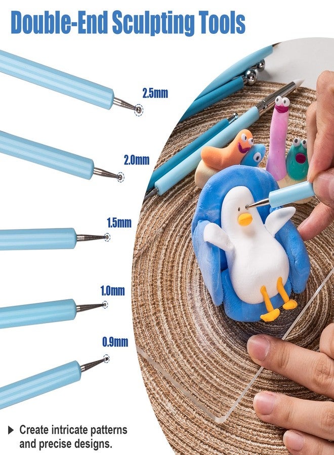 KACOLA 5 Different Shapes of Silicone Rubber pens, 5 Different Blue Handle Ball Stylus - Image 5