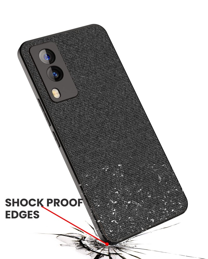 Kapa Soft Full Fabric Protective Back Case Cover for Vivo V21E (5G) (Black) - Image 5