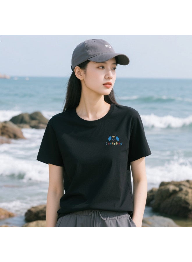 Your Sun Women'S Summer Basic Shirt Thin High-End Minimalist Pure Cotton T-Shirt Ladies Short Sleeve - Image 3