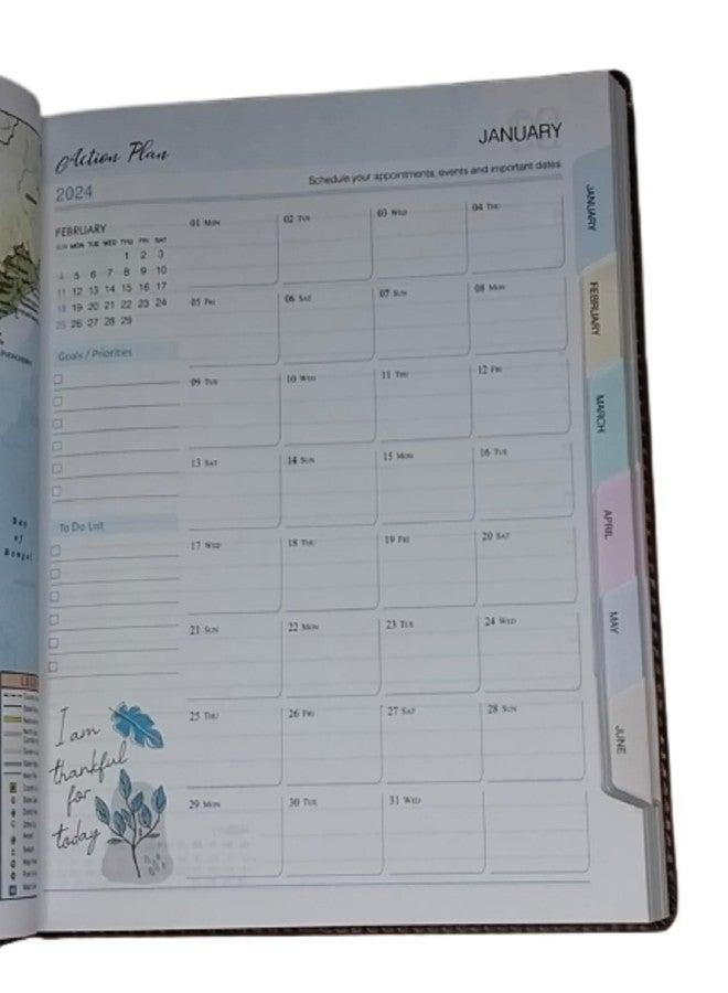Peeplvalue Diary 2026 with dates Executive Size Premium PU Leather Diary Planner Organizer Executive Diary with Monthly & Year Planner, (Size : 25 x 18 cm) - Image 5