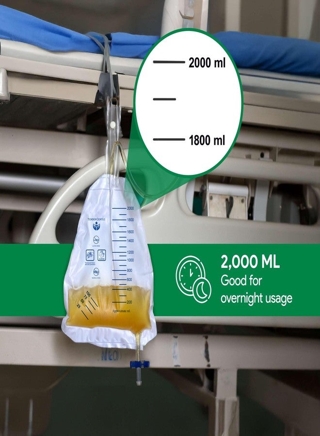TenderGentle Urine Catheter Bags for Men and Women - 5 2000ml Overnight Bedside Drainage Bag - Sterile and Disposable Triangle Urine Bags - Image 3