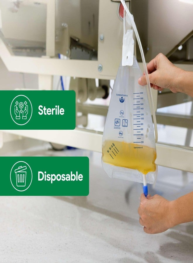 TenderGentle Urine Catheter Bags for Men and Women - 5 2000ml Overnight Bedside Drainage Bag - Sterile and Disposable Triangle Urine Bags - Image 4