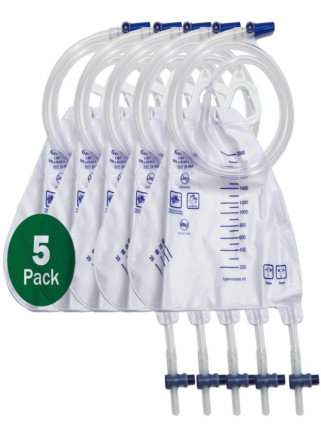 TenderGentle Urine Catheter Bags for Men and Women - 5 2000ml Overnight Bedside Drainage Bag - Sterile and Disposable Triangle Urine Bags - Image 1