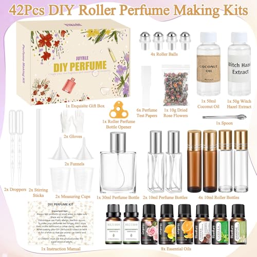 JUYRLE Perfume Making Kit- DIY Roller Perfume Making Kits for Women, Make Your Own Scent with Essential Oil, Bottle, Roller Fragrance Set, Fragrance Gifts for Women Girls - Image 2