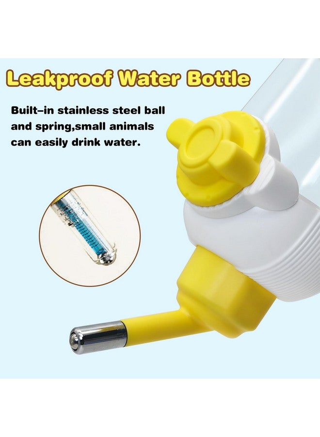 كاثسون مجموعة تغذية وسقاية الأرانب الأوتوماتيكية من كاثسون، موزع طعام وماء للحيوانات الأليفة يعمل بالجاذبية، مزود بحبيبات طعام للأرانب، لوازم تغذية وسقاية للحيوانات الصغيرة لخنزير غينيا، ملحقات قفص النمس (أصفر) - Image 5