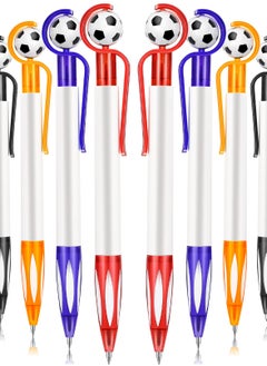 Excefore 20 Pcs Soccer Shape Ballpoint Pens with Soft Grip, Multicolor Retractable Pens with Black Ink, Perfect for School, Football Fans, 5 Colors Included (Simple)  - Image 1