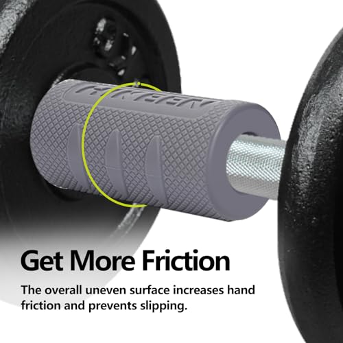 Hikeen Thick Bar Dumbbell Grips,Non Slip Hard Rubber Barbell Grips,Grips for Weight Lifting, Muscle Building-2" Outer Diameter - Image 3